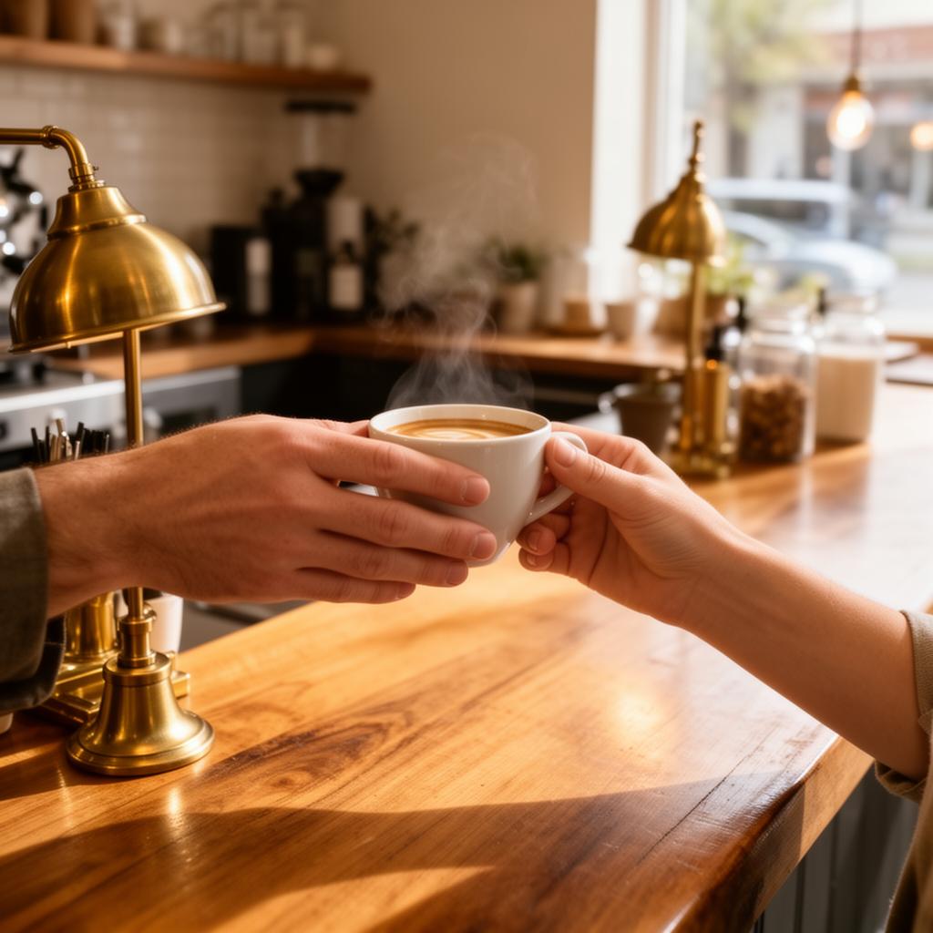 Donor redeeming a donor-only coffee perk